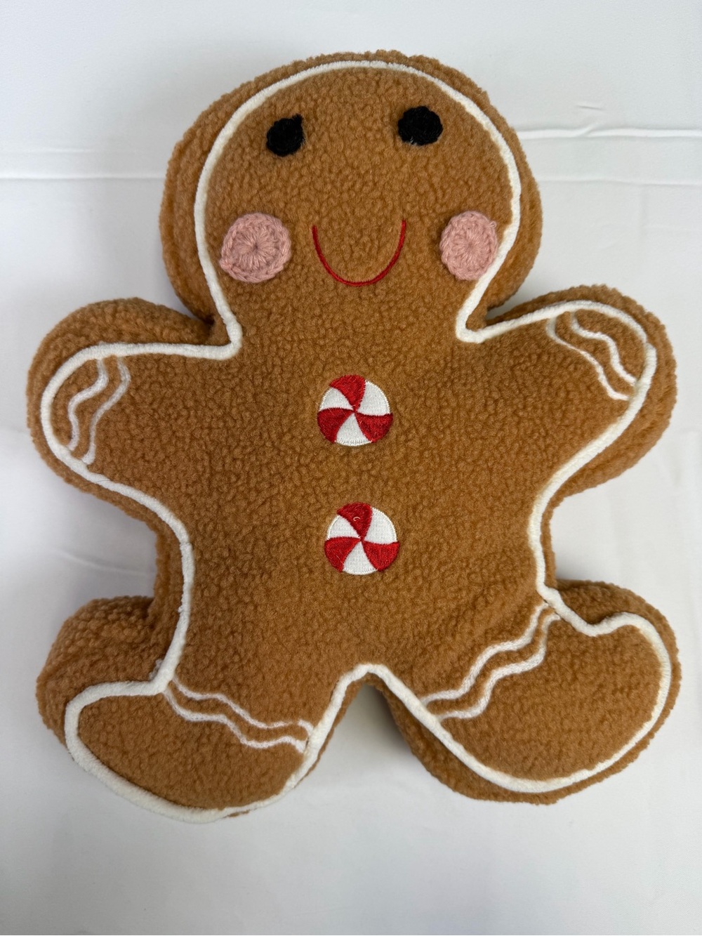 Gingerbread Christmas Holiday Plushie  Pillow - Stuffed Toy Throw Pillow